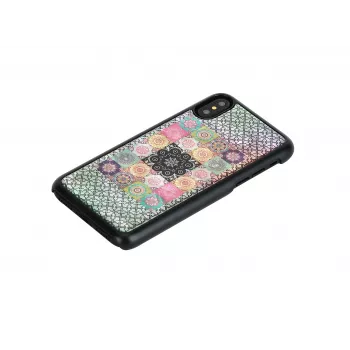 Smartphone dėklas iKins skirtas iPhone XS / XS S — Flower Garden dizainas, juodas