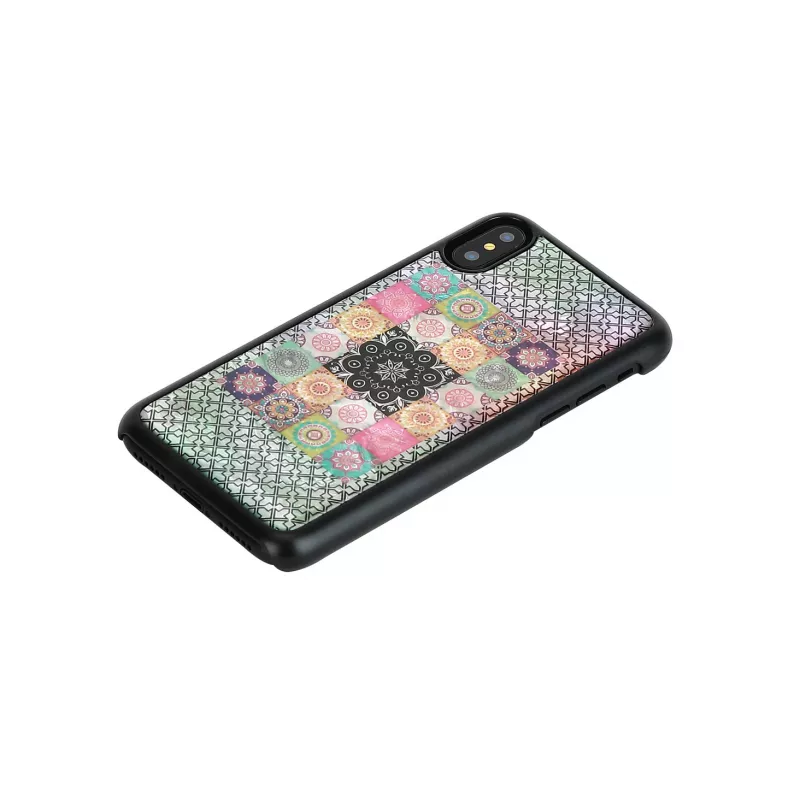 Smartphone dėklas iKins skirtas iPhone XS / XS S — Flower Garden dizainas, juodas