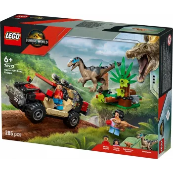 Konstruktorius LEGO Jurassic World 76972 Raptor Off-Road Escape, 285 vnt., 2 minifigūrėlės, amžius 6+