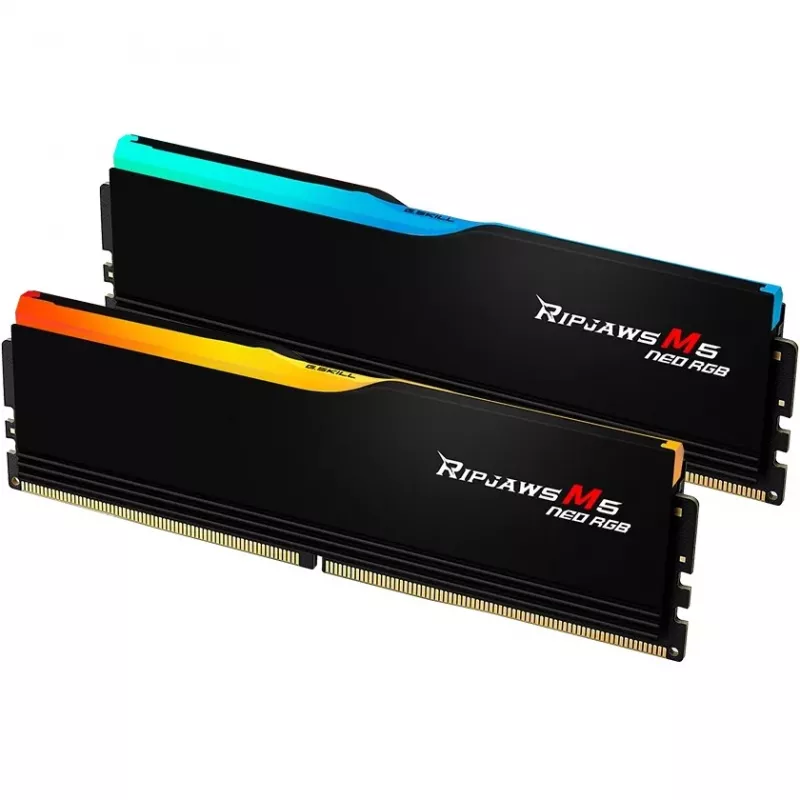 DIMM 64 GB DDR5-6000 (2x 32 GB) Dual-Kit, Atmintis juoda, F5-6000J3238G32GX2-RM5NRK, Ripjaws M5 Neo, AMD EXPO