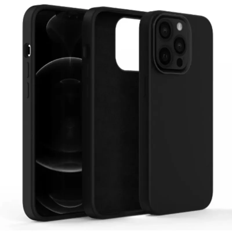 4smarts Liquid Cupertino UltiMag, skirtas iPhone 14, juodas galinio dangtelio dėklas