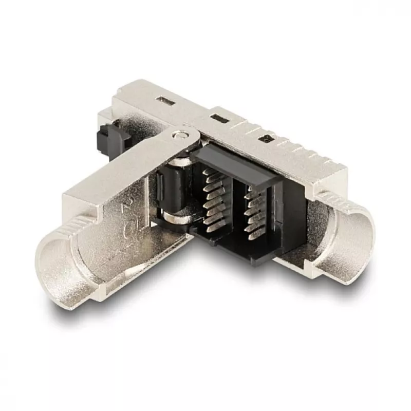“DeLOCK” RJ45 kištukas, montuojamas vietoje, Cat.6A su kabelio sandarikliu ir dulkių dangteliu