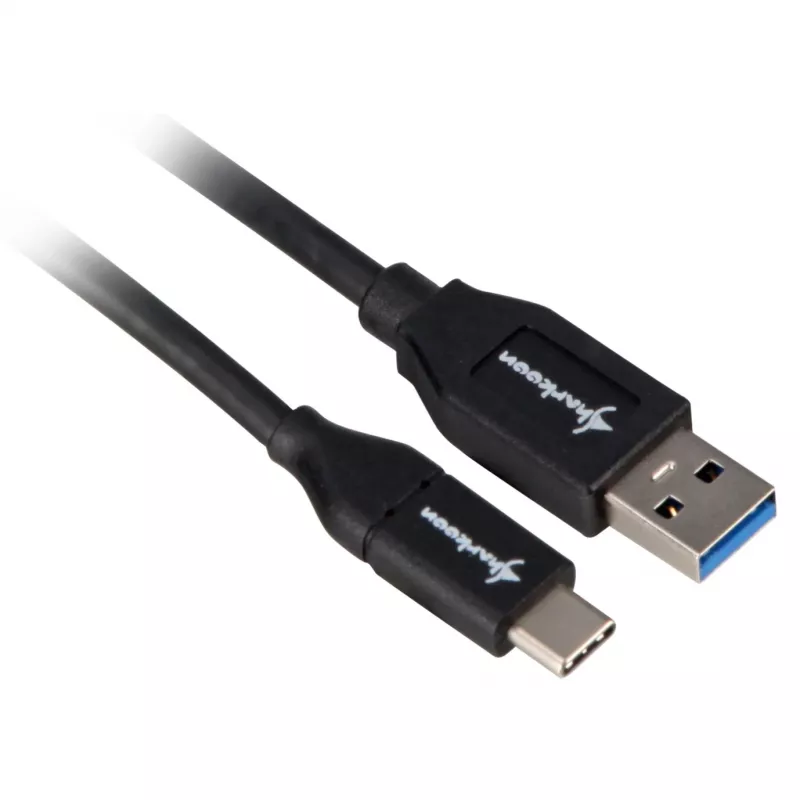 Sharkoon USB 3.2 Gen 2 kabelis USB-A kištukas > USB-C juodas 1 metras - Kabelis - Skaitmeninis/Duomenų