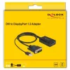 Delock - adapterio kabelis - DVI-D, USB (tik maitinimui) (V) į DisplayPort (M) - DisplayPort 1.2 - 50 cm - palaiko 4K 30 Hz - juoda (63189)