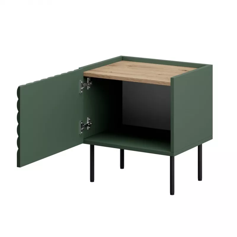Naktinių stalelių rinkinys cama meble ONDA 2 vnt. 50×40×H54 cm, žalias, MDF/medžio drožlių plokštė, 16 mm rėmas