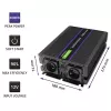 Galios keitiklis QOLTEC Monolith 3000 MS Wave, 12 V → 230 V, 1500/3000 W, su USB