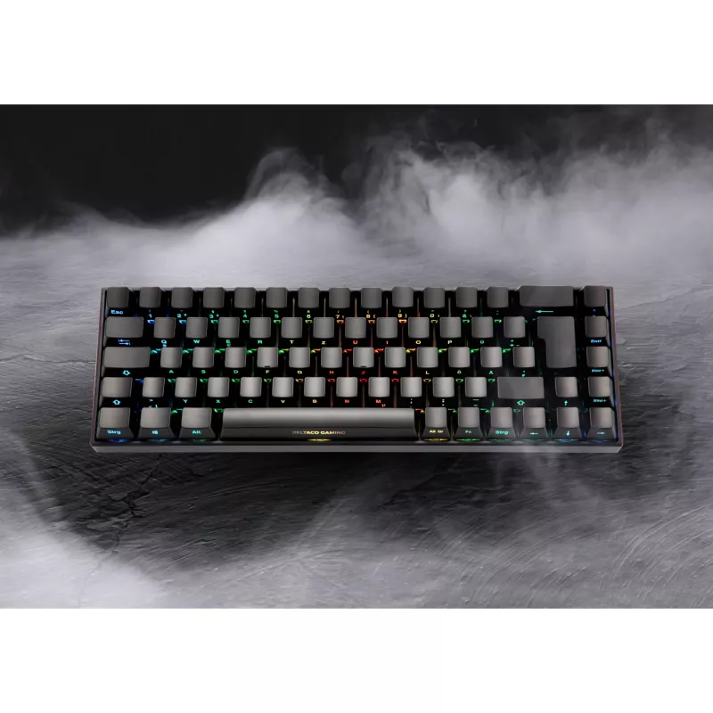 Deltaco GAM-100-DE - 65% - USB + Bluetooth - mechaninis jungiklis - QWERTZ - RGB-LED - juoda