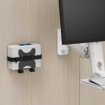 Mini kompiuterio laikiklis MACLEAN MC-115B — kompaktiškas reguliuojamo aukščio stovas mažiems PC korpusams