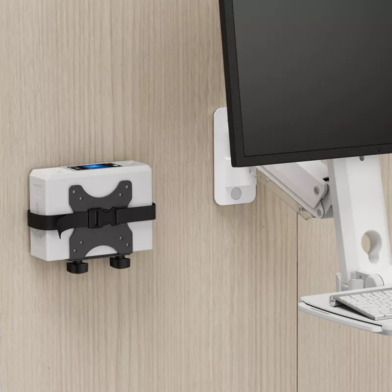 Mini kompiuterio laikiklis MACLEAN MC-115B — kompaktiškas reguliuojamo aukščio stovas mažiems PC korpusams