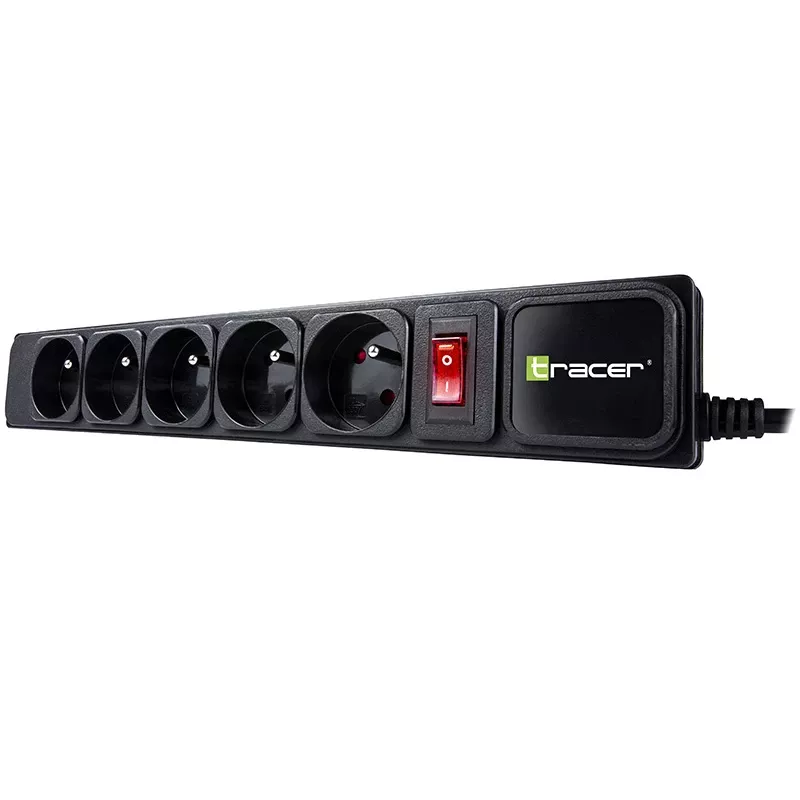 Tracer PowerGear Juodas 5 kintamosios srovės lizdai 1,5 m 2300 W