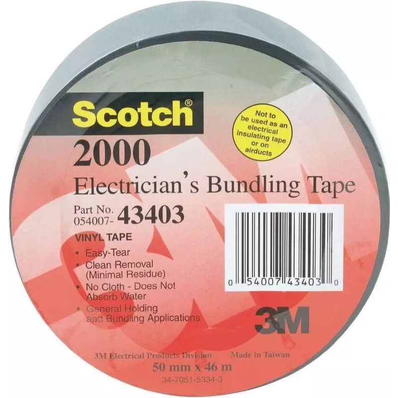 3M 2000 Cinta Americana - Pilka - PVC - 46 m - 50 mm - 0,15 mm (7000076790)