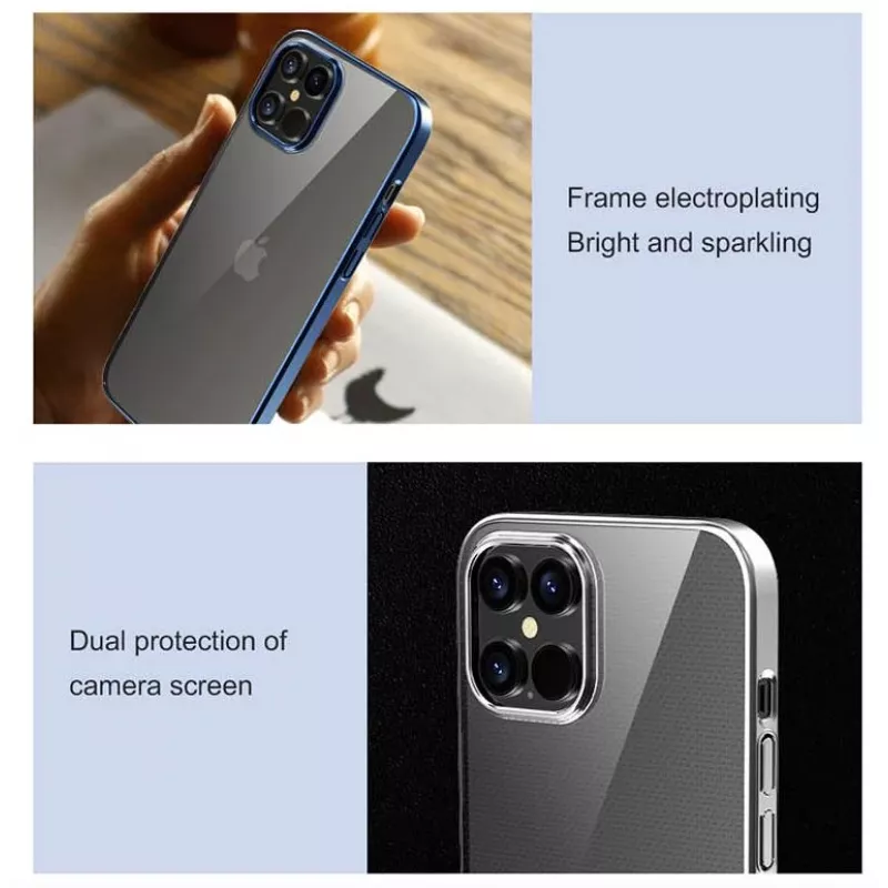 Apsauginis dėklas Devia Glimmer serijos iPhone 12 Pro Max, sidabrinis, kietas PC korpusas