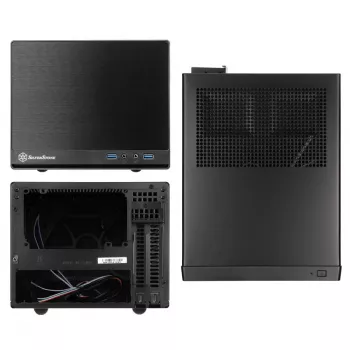 SilverStone SUGO 13 - Stacionarus - Mini-DTX - be maitinimo šaltinio (AT / PS/2) - Juoda - USB/Garso (SST-SG13B-Q)