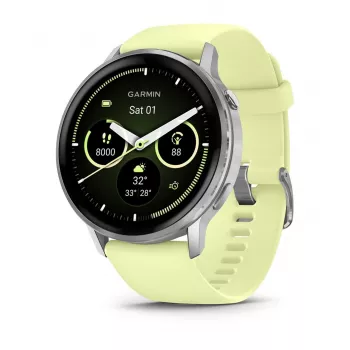 Garmin Venu 010-03014-02 išmanusis laikrodis / sportinis laikrodis 3,56 cm (1,4 inch) AMOLED 45 mm Skaitmeninis 454 x 454 pikseliai Liečiamas ekranas Sidabrinis „Wi-Fi“ GPS (palydovas)