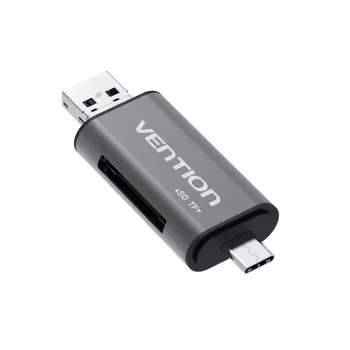 Vention USB3.0 daugiafunkcis kortelių skaitytuvas pilkas metalinis tipas