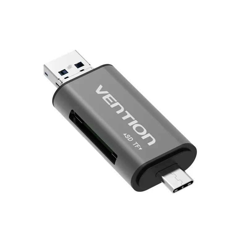 Vention USB3.0 daugiafunkcis kortelių skaitytuvas pilkas metalinis tipas