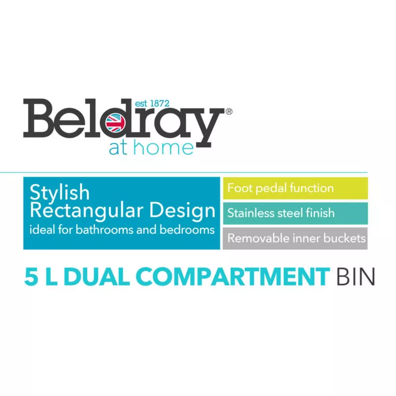 Dviejų skyrių šiukšliadėžė Beldray LA035235SSFEU7 nerūdijantis plienas 5 litrai
