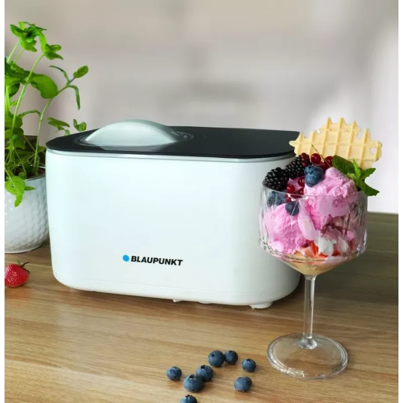 Ledų gaminimo aparatas BLAUPUNKT ICM401 — automatinis, 1,5 l, nerūdijančio plieno korpusas, 100 W, 220–240 V
