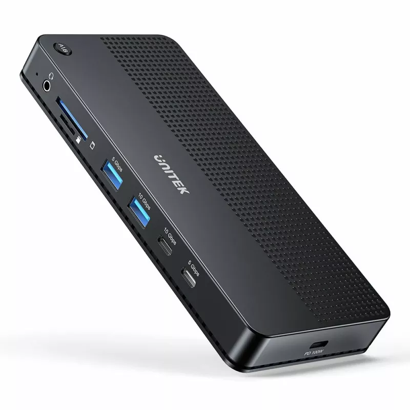 Doko stotelė UNITEK D1103A01 USB4 laidinė juoda 100W Power Delivery