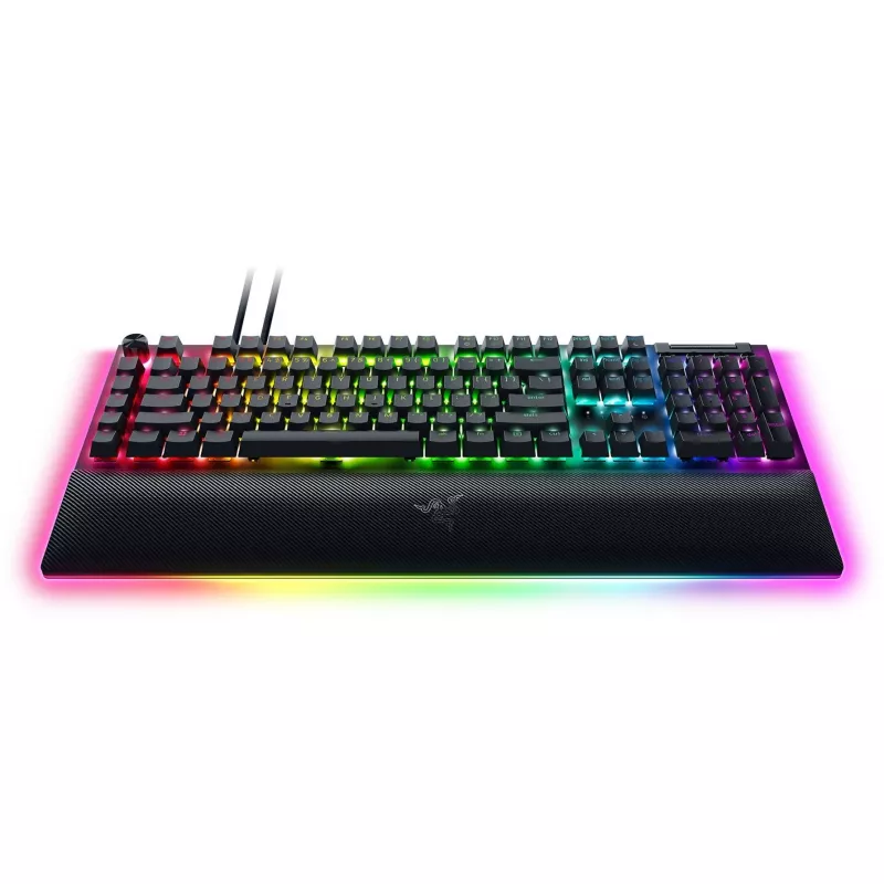 Razer JuodaWidow V4 Pro klaviatūra, žaidimų, USB, QWERTZ, vokiečių k., juoda, mechaninė RGB