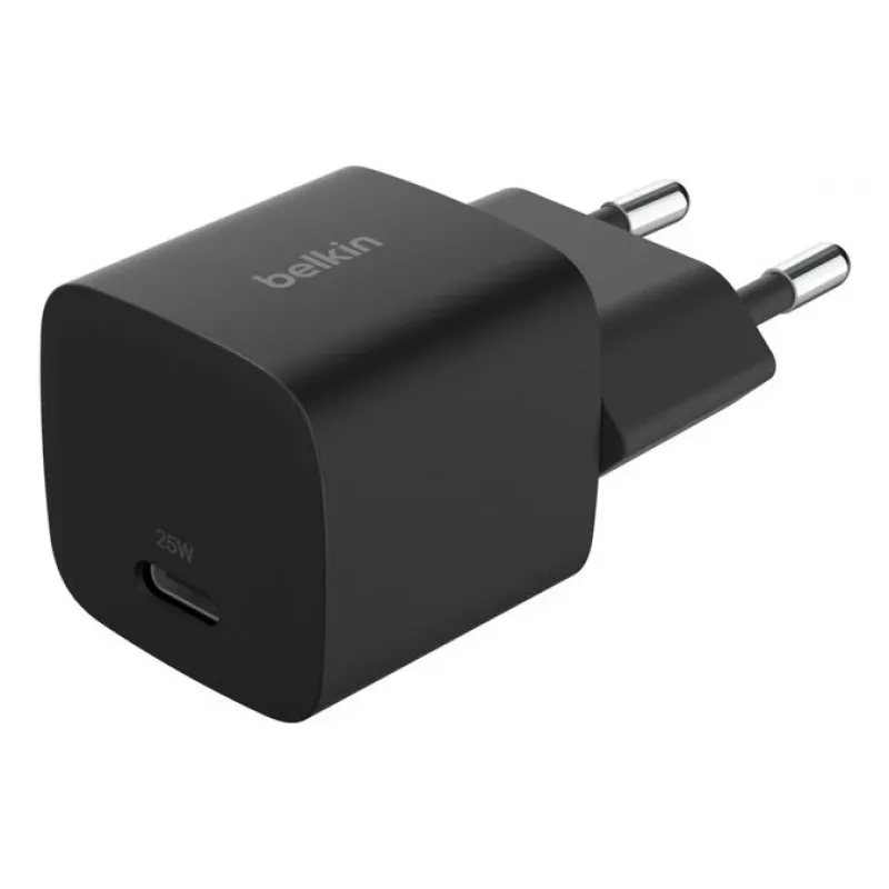 USB-C įkroviklis Belkin BOOSTCHARGE 25W Power Delivery Juoda – greitas USB‑C PD 25W sieninis adapteris