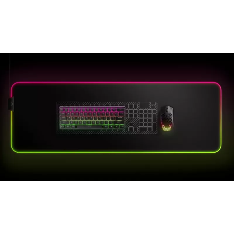 Mechaninė žaidimų klaviatūra STEELSERIES Apex Pro Mini Wireless — 60% formos koeficientas, USB + RF belaidis + Bluetooth, QWERTY US, Juoda
