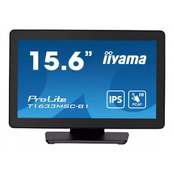 Monitorius iiyama ProLite T1633MSC-B1, 39,6 cm (15,6 colio), 1920 x 1080 pikselių, Full HD, LCD, jutiklinis, juodas
