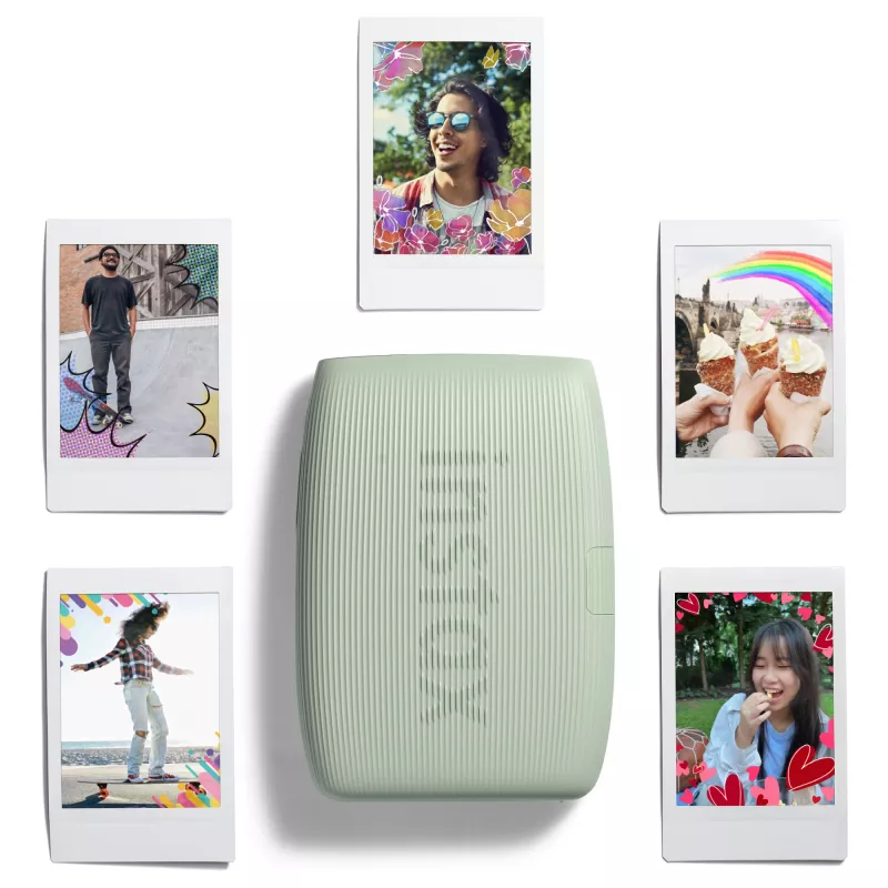 Momentinis spausdintuvas Fujifilm Instax Mini Link3 Sage Green — 800×600 DPI, spausdina 6,2×4,6 cm, Bluetooth, 0,21 kg