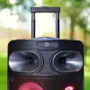 Nešiojamasis Bluetooth karaoke garsiakalbis MANTA SPK0803B140 140 W, maitinamas baterijomis, MIC/USB/microSD, FM, ekvalaizeris, ratukai