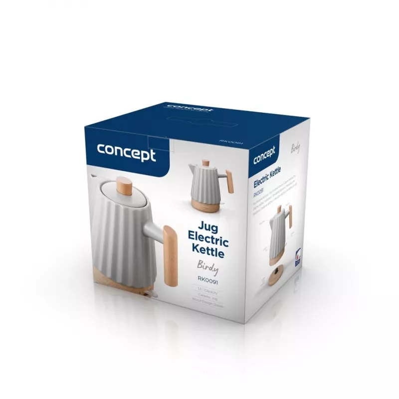 Concept RK0091 Keraminis elektrinis virdulys 1,5 l Šviesiai pilkas