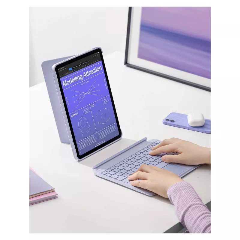 „inateck“ klaviatūra, skirta „iPad 11“, „iPad Air 4/5Gen.Com.“, QWERTZ, violetinė