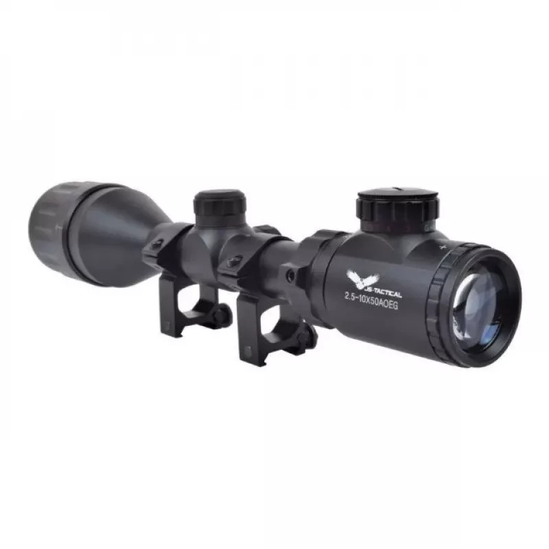 Optinis taikiklis JS-Tactical 2.5-10x50 Mil-Dot su 22 mm bėgeliu