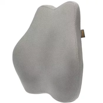 Juosmens atramos pagalvėlė MDH DRQE3S0BBXUXP — ergonominė atminties putų, 450×410×105 mm, tankis 55 kg/m³, pilka, su maišeliu
