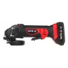 Kampinis šlifuoklis YATO YT-82826, 18V Li-Ion 2Ah, 125 mm diskas, 10 000 aps./min, M14 sriegis, be įrankio reguliuojama apsauga