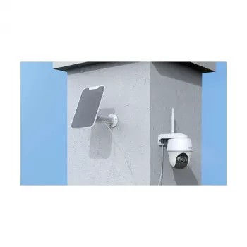 IP apsaugos kupolo kamera Reolink B430 + saulės baterija, 5 MP, belaidė, maitinama baterijomis ir saulės energija, montuojama ant sienos, vidaus / lauko, balta