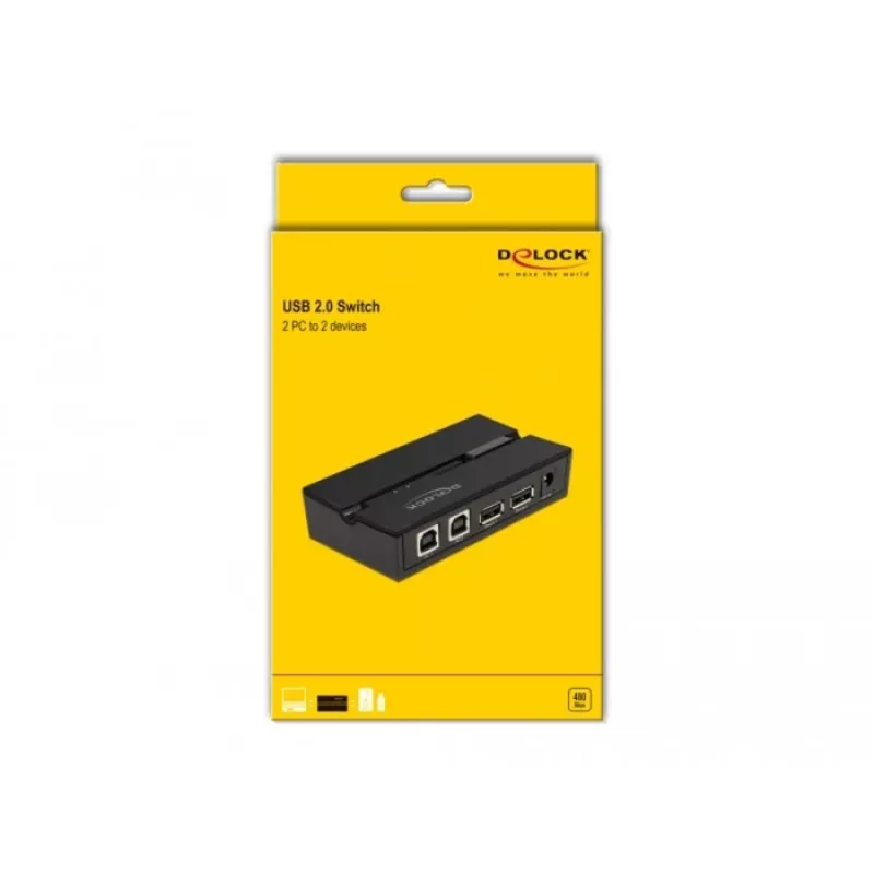 DELOCK 11492 kompiuterio duomenų perjungiklis USB Type-A į USB Type-B 0,48 Gbit/s