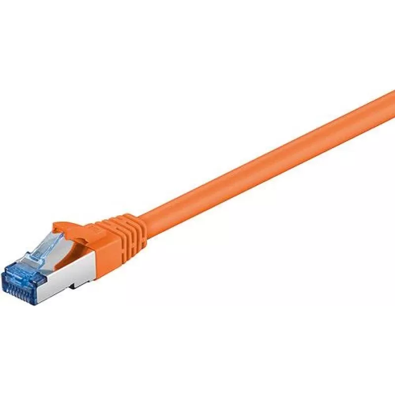 Wentronic Goobay CAT 6a komutacinis kabelis, S/FTP (PiMF), oranžinis, 7,5 m - LSZH be halogenų, varis (93851)