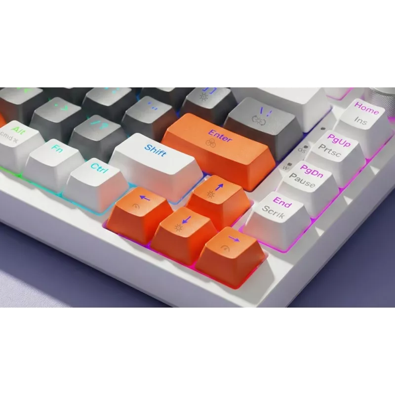 Savio ASTRAL WHITE JADE 3 SPALVŲ klaviatūra Gaming USB QWERTY US International