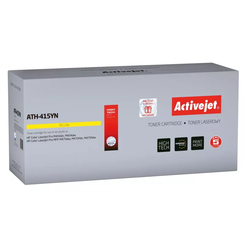 Activejet ATH-415YN dažų kasetė (pakaitalas HP 415A W2032A; Supreme; 2100 puslapių; geltona) su lustu