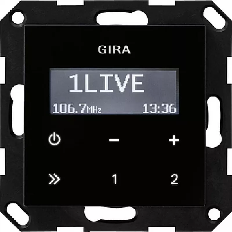 GIRA 228405 Radijo laikrodis skaitmeninis juodas (228405)