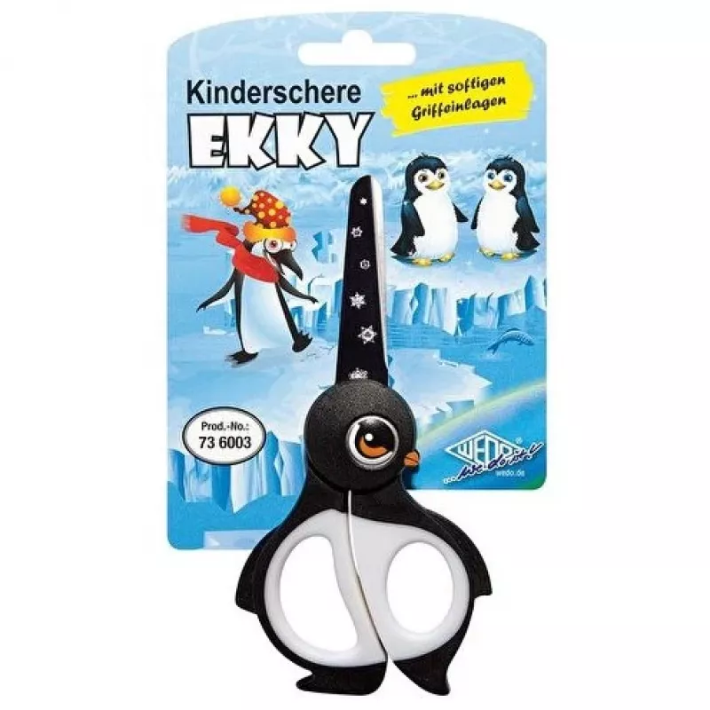 WEDO žirklės modelis 73 6003 — raštinės reikmenų / amatų, tiesus pjūvis, vienas peilis, 130 mm, juoda / balta