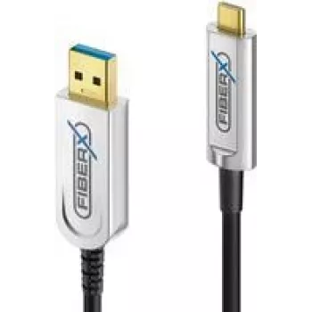 FiberX FX-I630-010 USB laidas 10 m USB 3.2 Gen 1 USB C USB A juoda sidabrinė