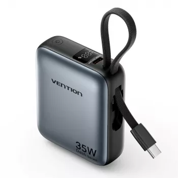 Išorinė baterija Vention FHEH0 ličio polimero 10000 mAh 35 W USB-C juoda