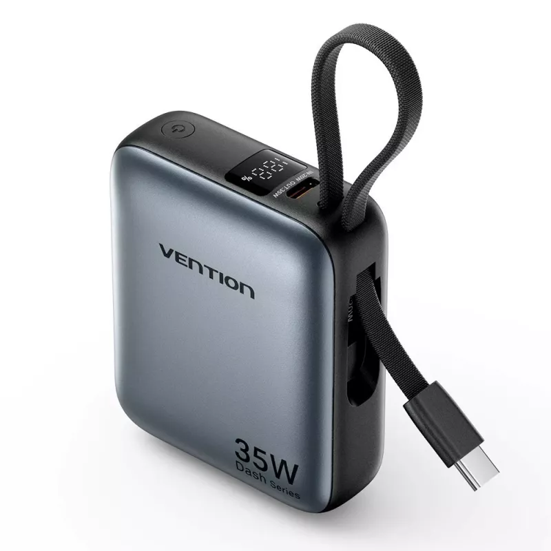 Išorinė baterija Vention FHEH0 ličio polimero 10000 mAh 35 W USB-C juoda