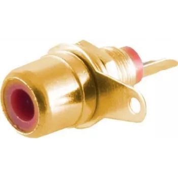RCA (Cinch) lizdas ShiverPeaks 52091-R auksuotas, raudona jungtis, vienas moteriškas garso lizdas