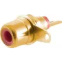 RCA (Cinch) lizdas ShiverPeaks 52091-R auksuotas, raudona jungtis, vienas moteriškas garso lizdas