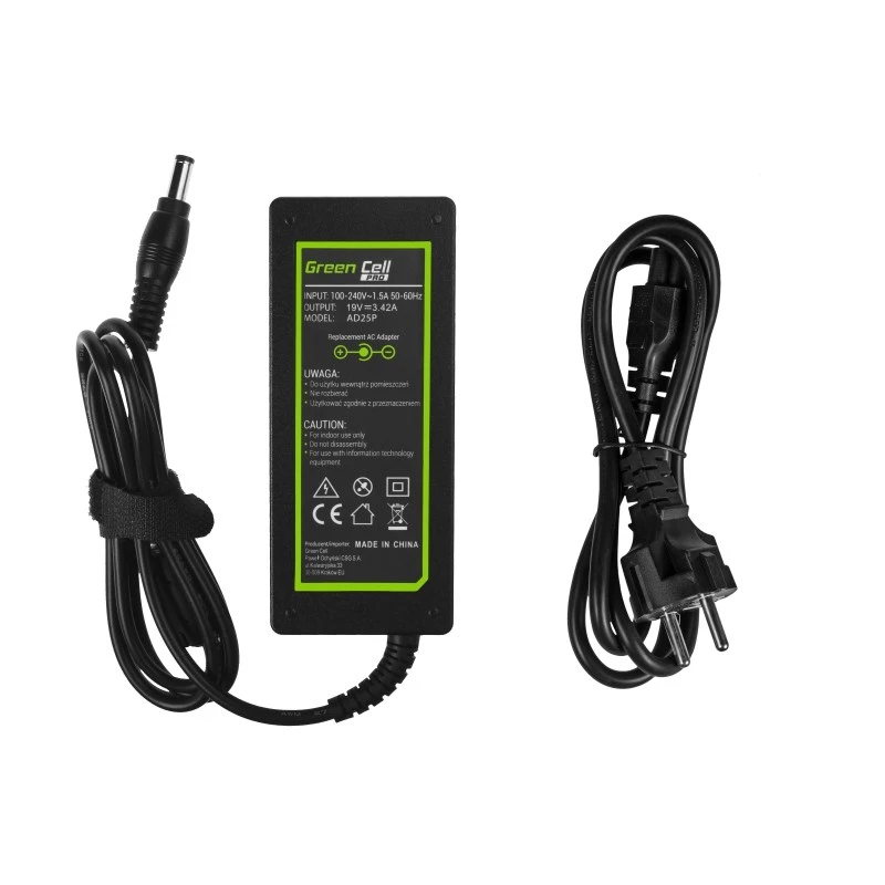 Green Cell AD25P maitinimo adapteris / keitiklis, skirtas naudoti patalpoje, 65 W, juodos spalvos