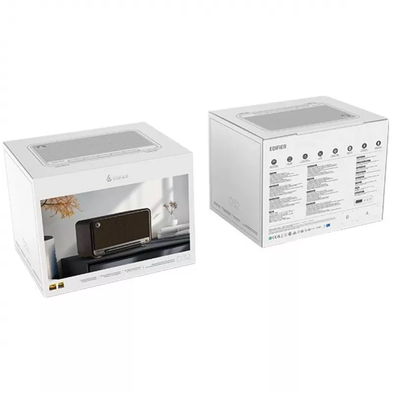 Edifier Stalinis Belaidis Garsiakalbis | D32 | 60 W | Bluetooth | Juodasis riešutmedis | Belaidis ryšys