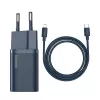 Baseus Super Si maitinimo adapteris su USB-C į Lightning laidu 20W Mėlynas