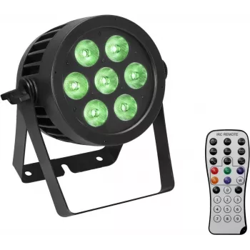 LED PAR šviestuvas EUROLITE 7x9W IP Rated — 7 x 9W šviesos diodai, IP apsaugos korpusas